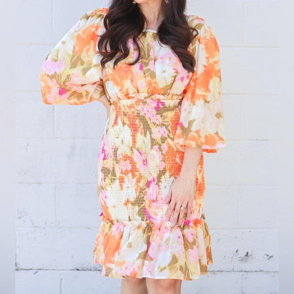 Rachel Parcell Floral Spring Fling Smocked Dress - Picture 1 of 16